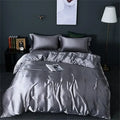Luxurious silver mulberry silk bedding set bedroom duvet cover