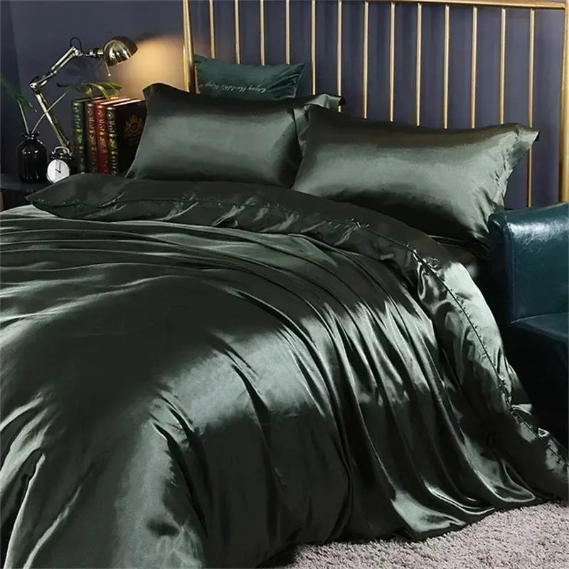 Luxurious copper mulberry silk bedding set bedroom duvet cover