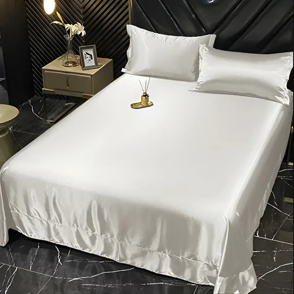 Luxurious teal satin bedding set with duvet cover for bedroom