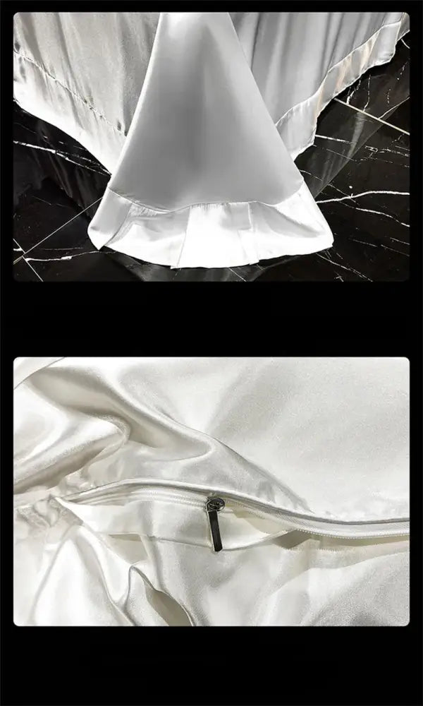 Luxurious copper & gold silk bedding set bedroom duvet cover