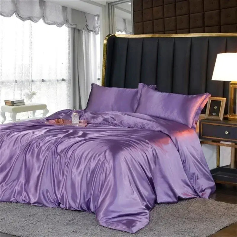 Luxurious burgundy mulberry silk bedding set bedroom sheets