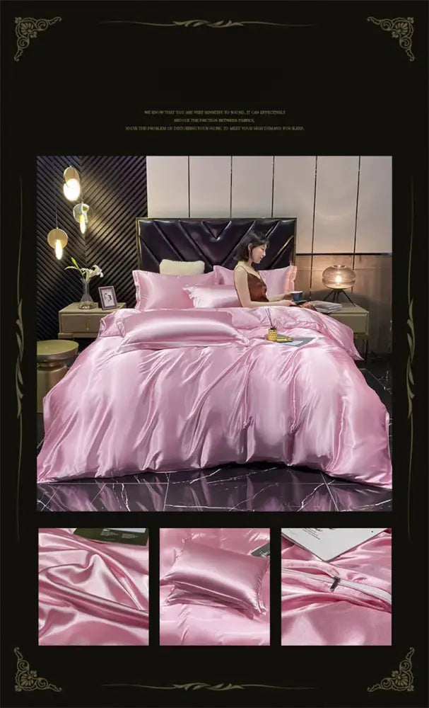 Luxurious burgundy mulberry silk bedding set bedroom sheets