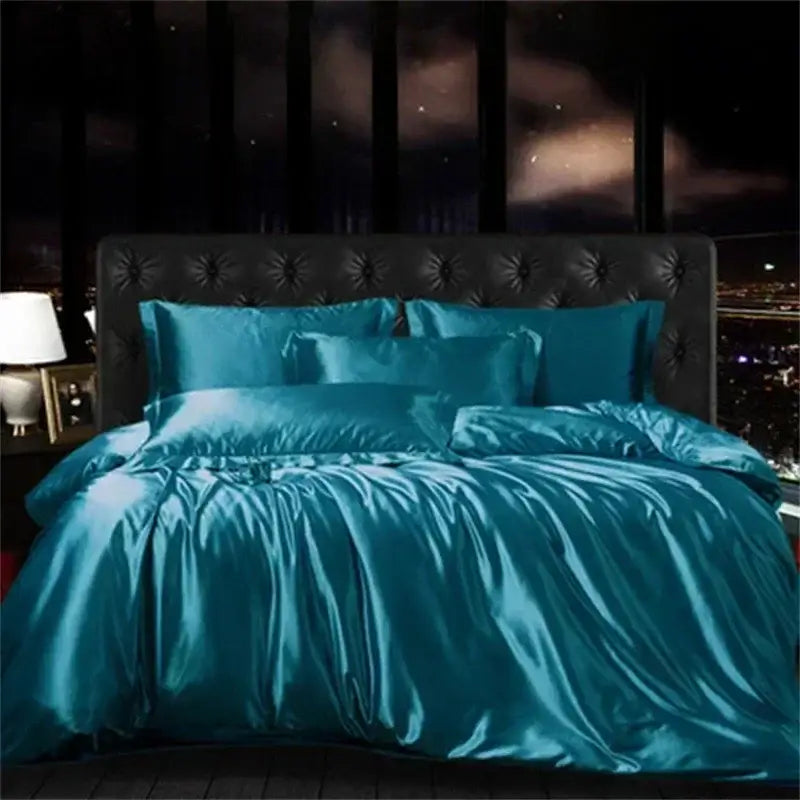 Luxurious purple mulberry silk bedding set bedroom duvet cover
