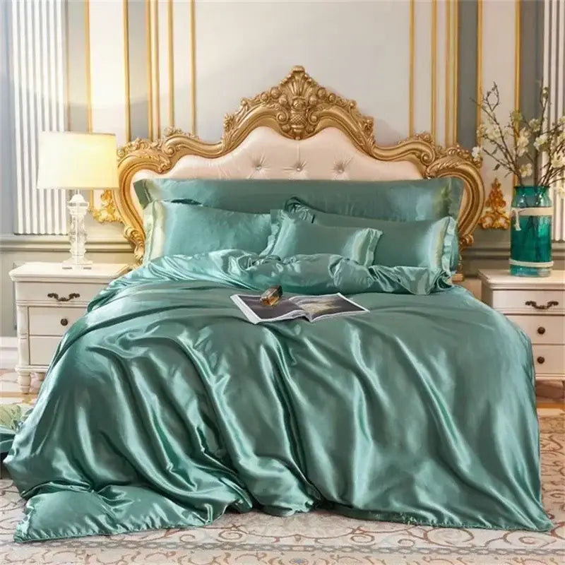 Luxurious purple mulberry silk bedding set bedroom duvet cover