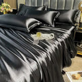 Luxurious black satin silk duvet cover set – bedroom bedding