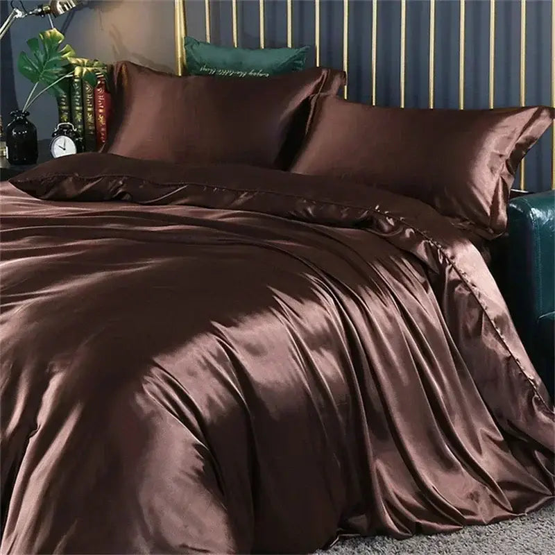 Luxurious dark green mulberry silk bedding set bedroom duvet cover