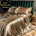 Luxurious gold silk bedding set for bedroom duvet cover