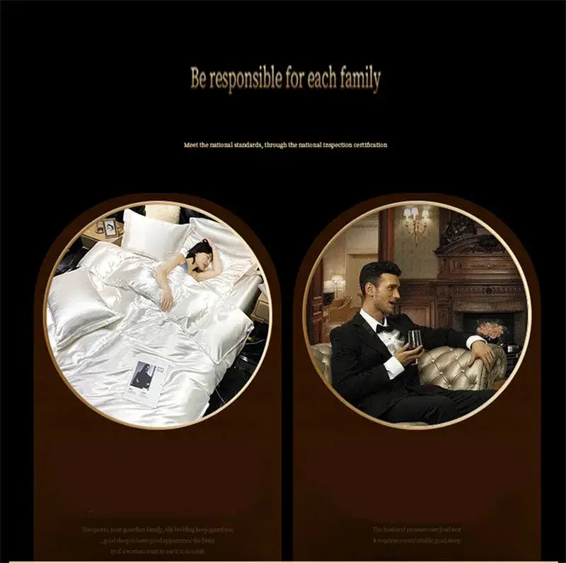 Luxurious emerald green satin bedding set with duvet cover bedroom