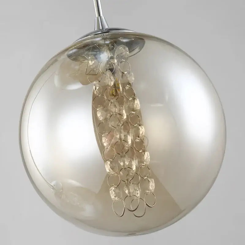 Modern loft dark & amber glass spiral chandelier dining room pendant