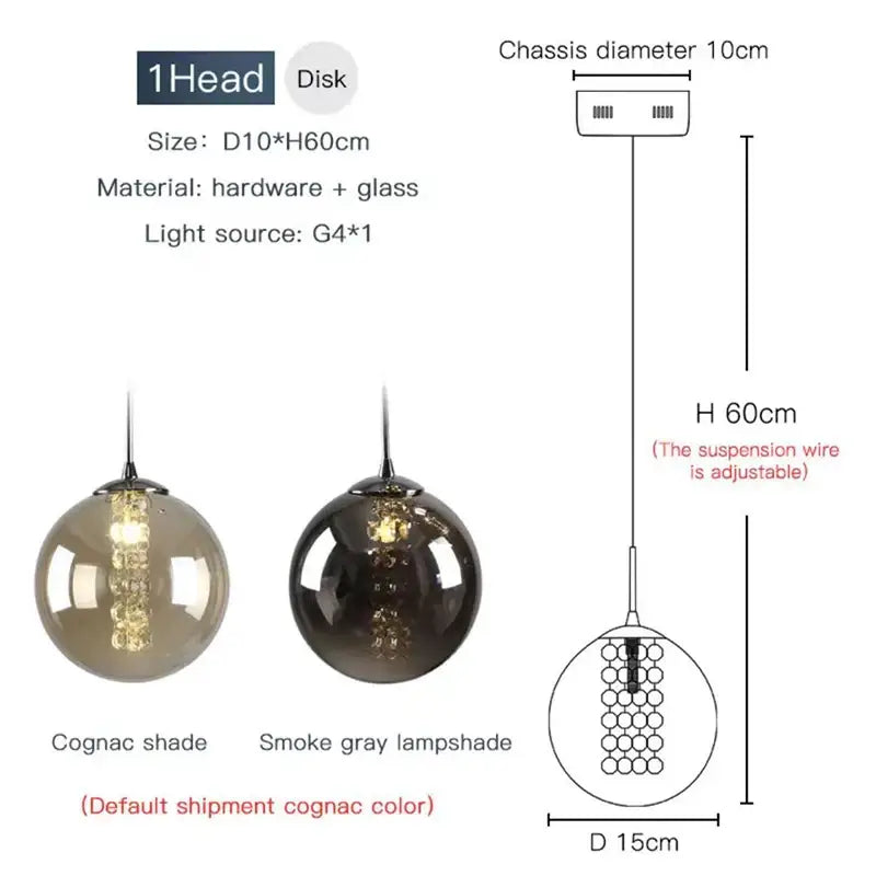 Modern loft dark & amber glass spiral chandelier dining room pendant