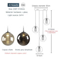 Modern loft dark & amber glass spiral chandelier dining room pendant