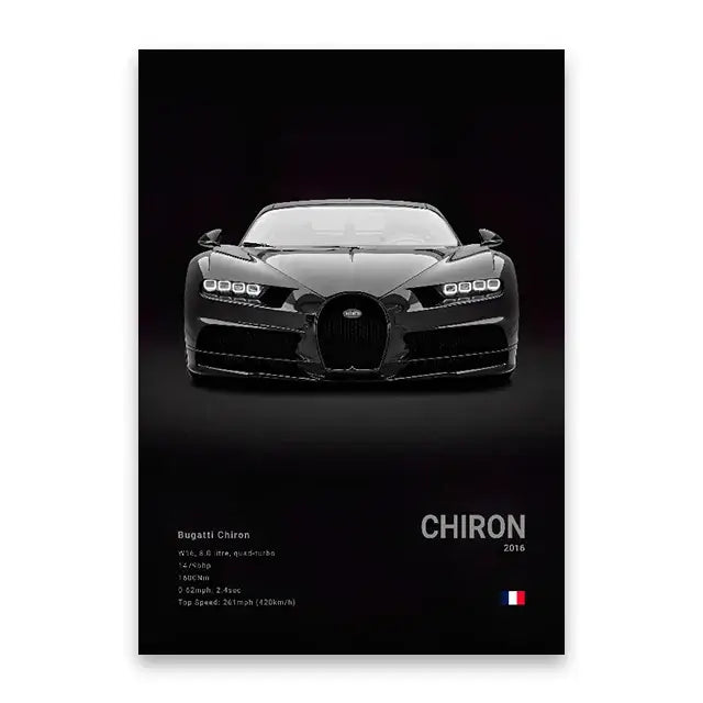 Luxury black car canvas art print living room home decor
