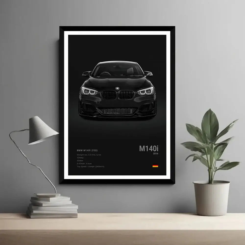 Luxury matte black suv canvas wall art living room decor