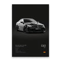 Modern black luxury car wall art print living room decor