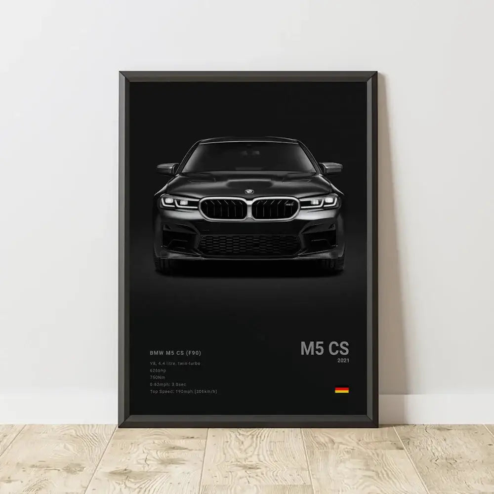 Modern silver and black cars canvas wall art for living room