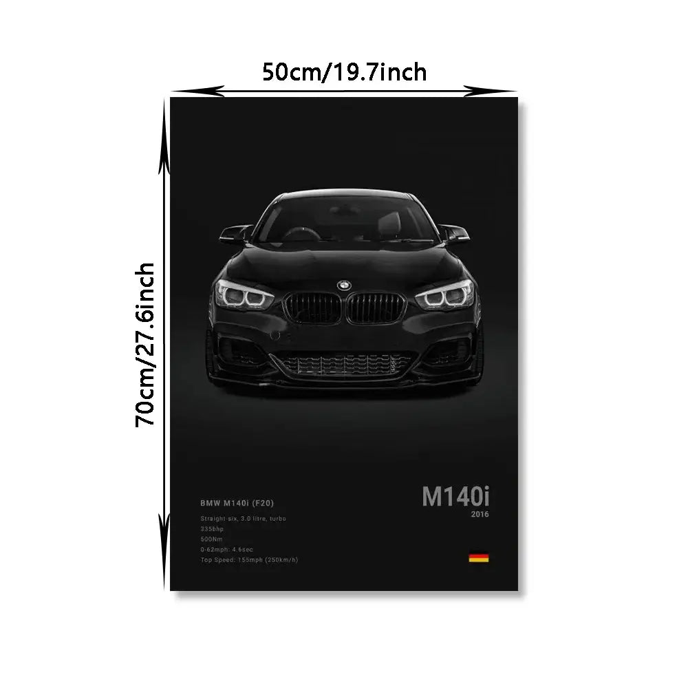Modern silver sports car canvas wall art – living room decor