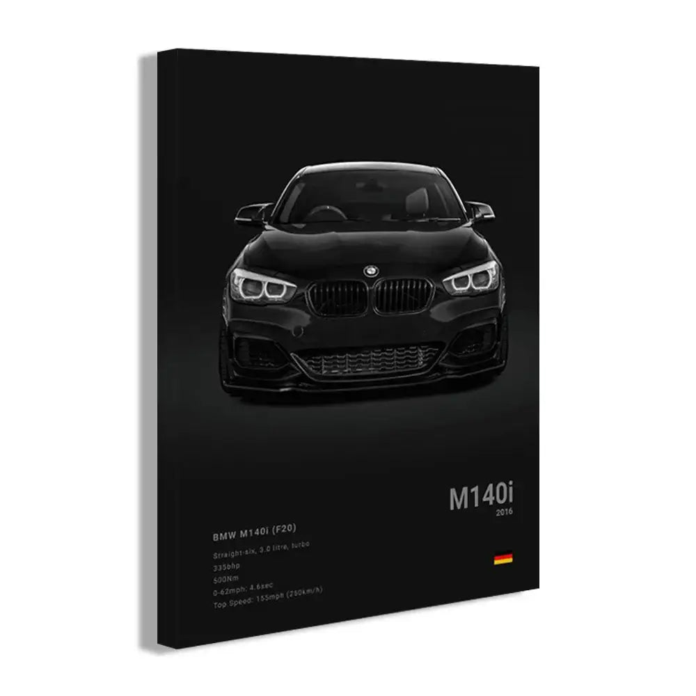 Modern white sports car canvas wall art living room decor