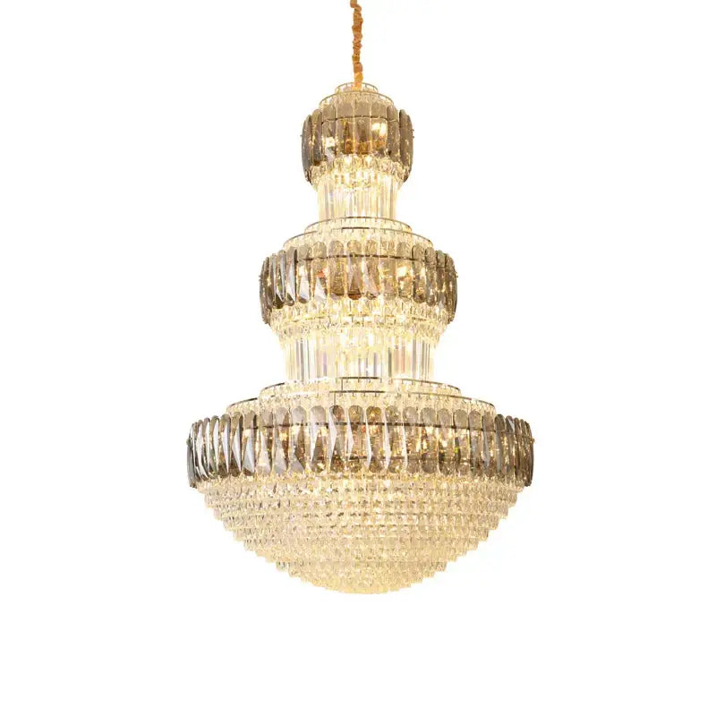 Decorbites luxury crystal chandelier gold dining room multi tiered