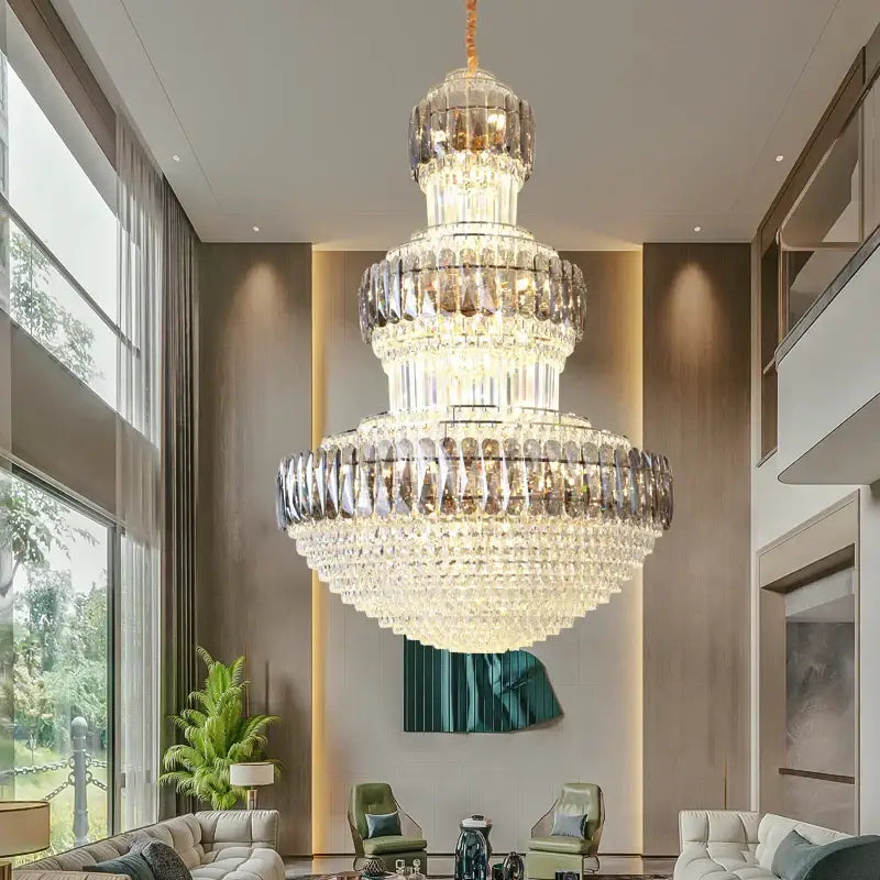 Decorbites luxury crystal chandelier gold dining room multi tiered