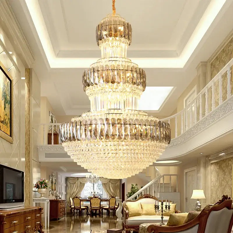 Decorbites luxury crystal chandelier gold dining room multi tiered