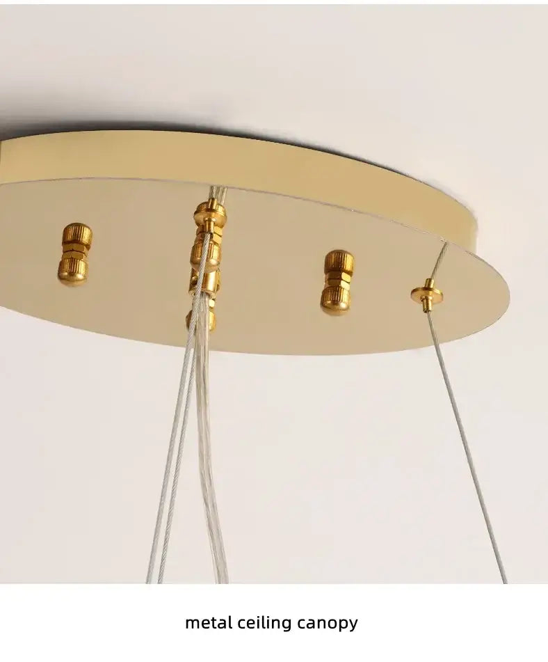 Luxury golden leaf crystal chandelier living room led light