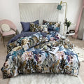 Luxury flamingo and leaf egyptian cotton duvet cover bedroom set