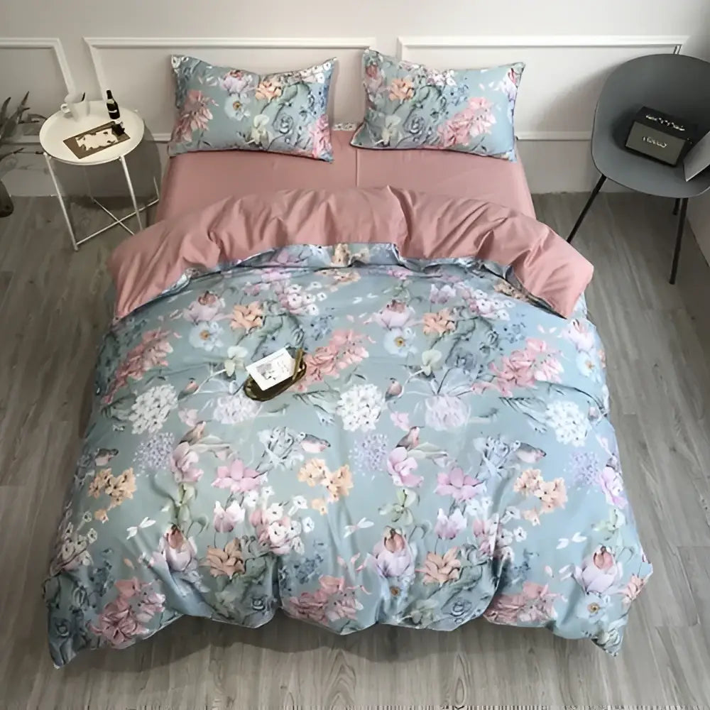Luxury navy & gold egyptian cotton quilted bedding set bedroom