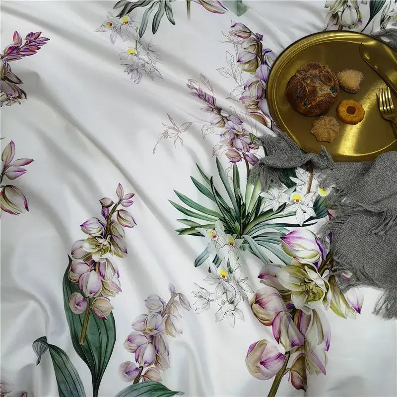 Navy blue feather egyptian cotton duvet cover set bedroom bedding