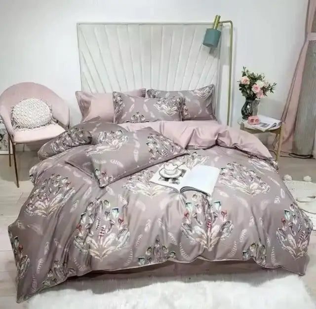 Luxury navy & gold egyptian cotton quilted bedding set bedroom
