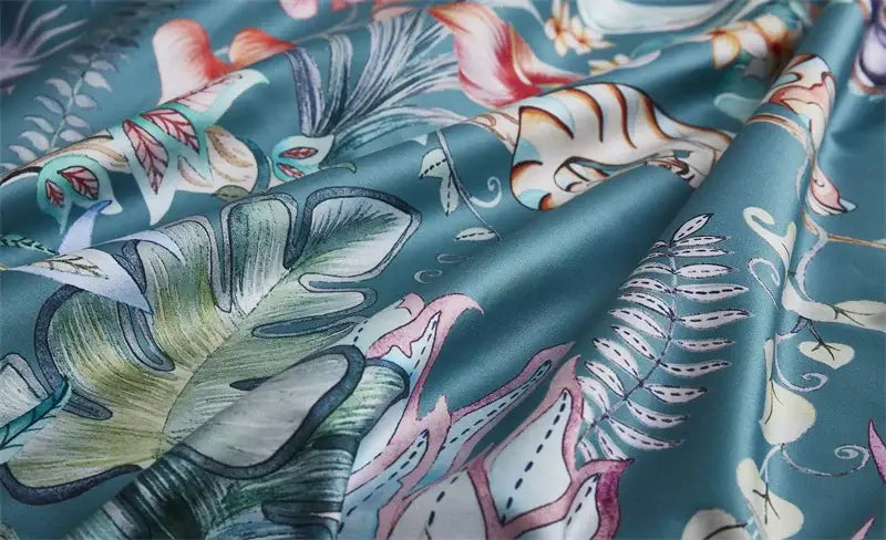 Luxury teal & brown egyptian cotton duvet cover bedroom bedding set