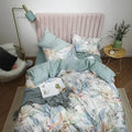 Luxury pastel green & white floral duvet cover bedroom set