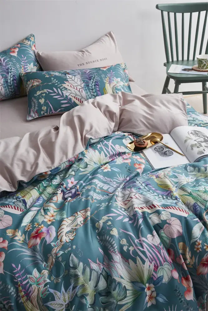 Navy blue egyptian cotton feather duvet cover bedroom bedding set