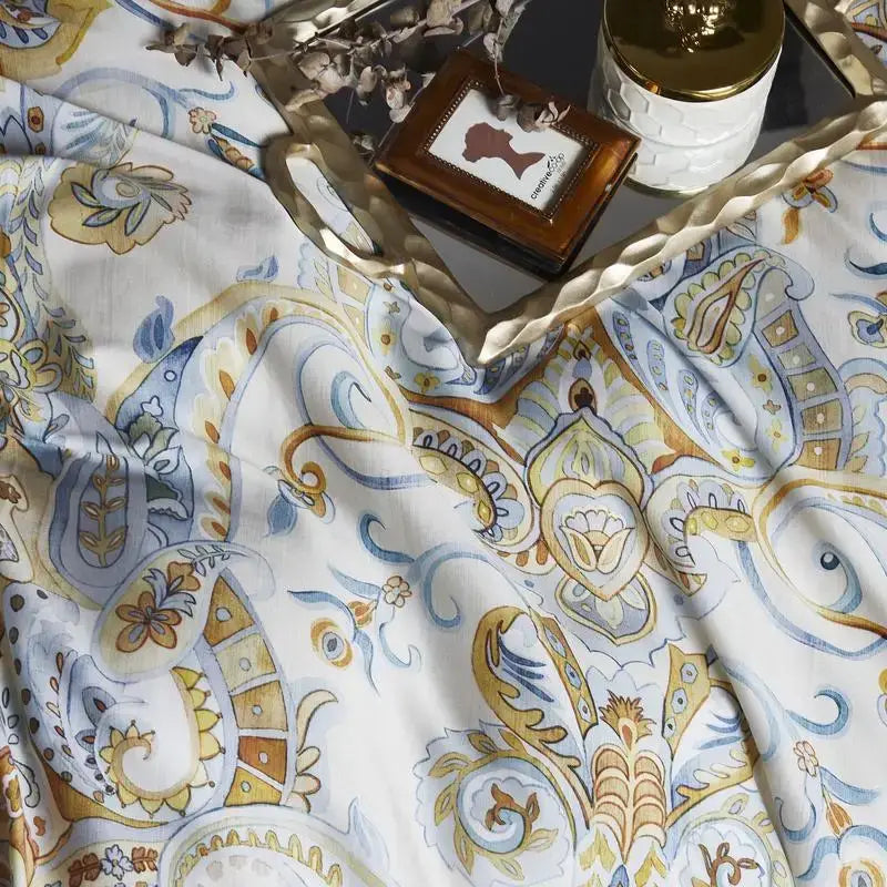 Botanical lavender & white egyptian cotton duvet cover bedroom set