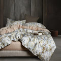 Luxury gold and gray paisley egyptian cotton duvet cover bedroom set