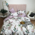 Lavender & white floral botanical duvet cover – bedroom bedding set