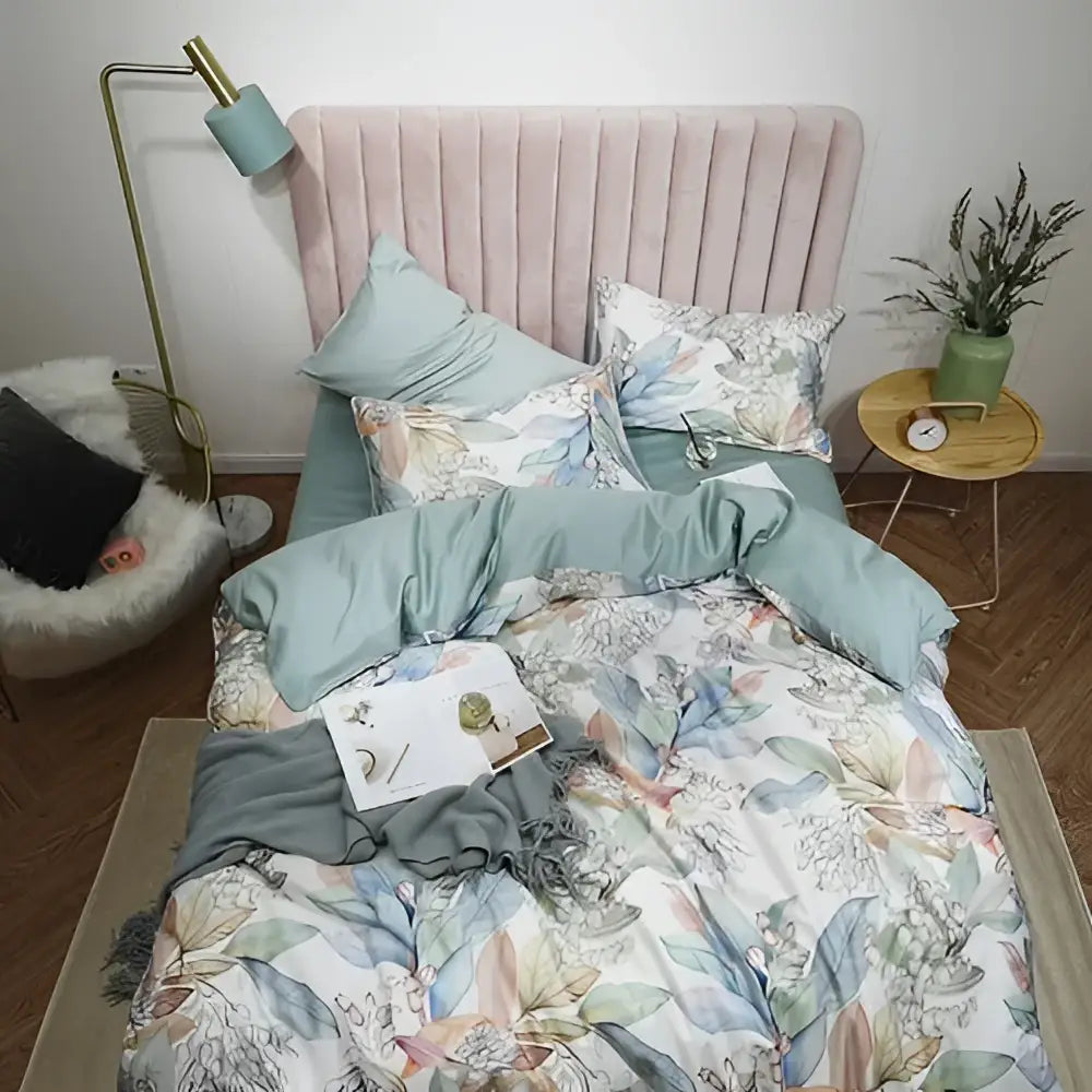 Luxury navy & gold floral paisley duvet cover bedroom bedding set