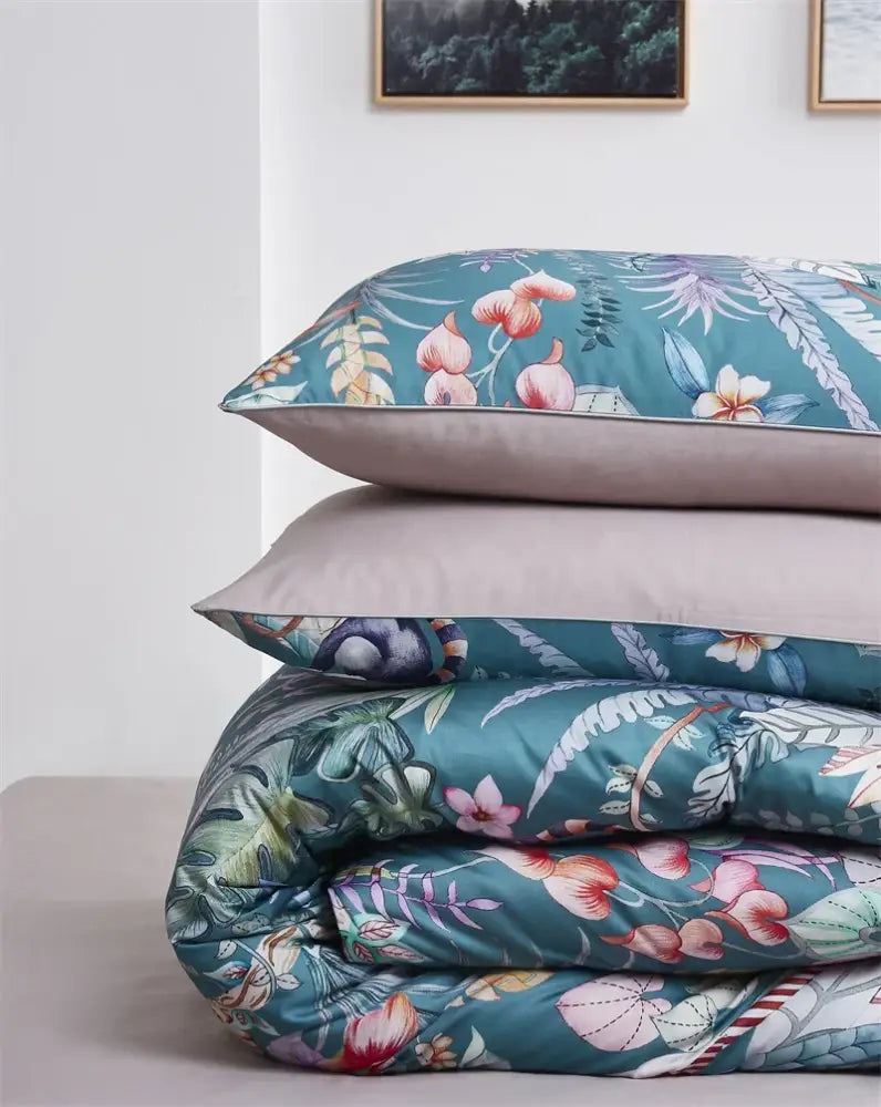 Luxury navy & gold floral paisley duvet cover bedroom bedding set