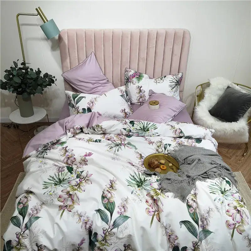 Luxury navy & gold floral paisley duvet cover bedroom bedding set