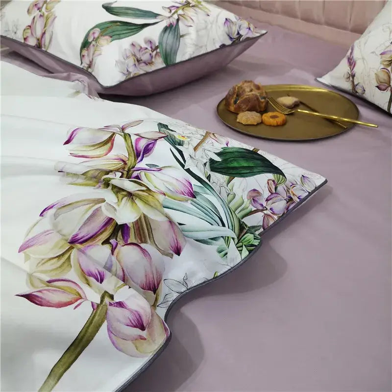 Luxury navy & gold floral paisley duvet cover bedroom bedding set