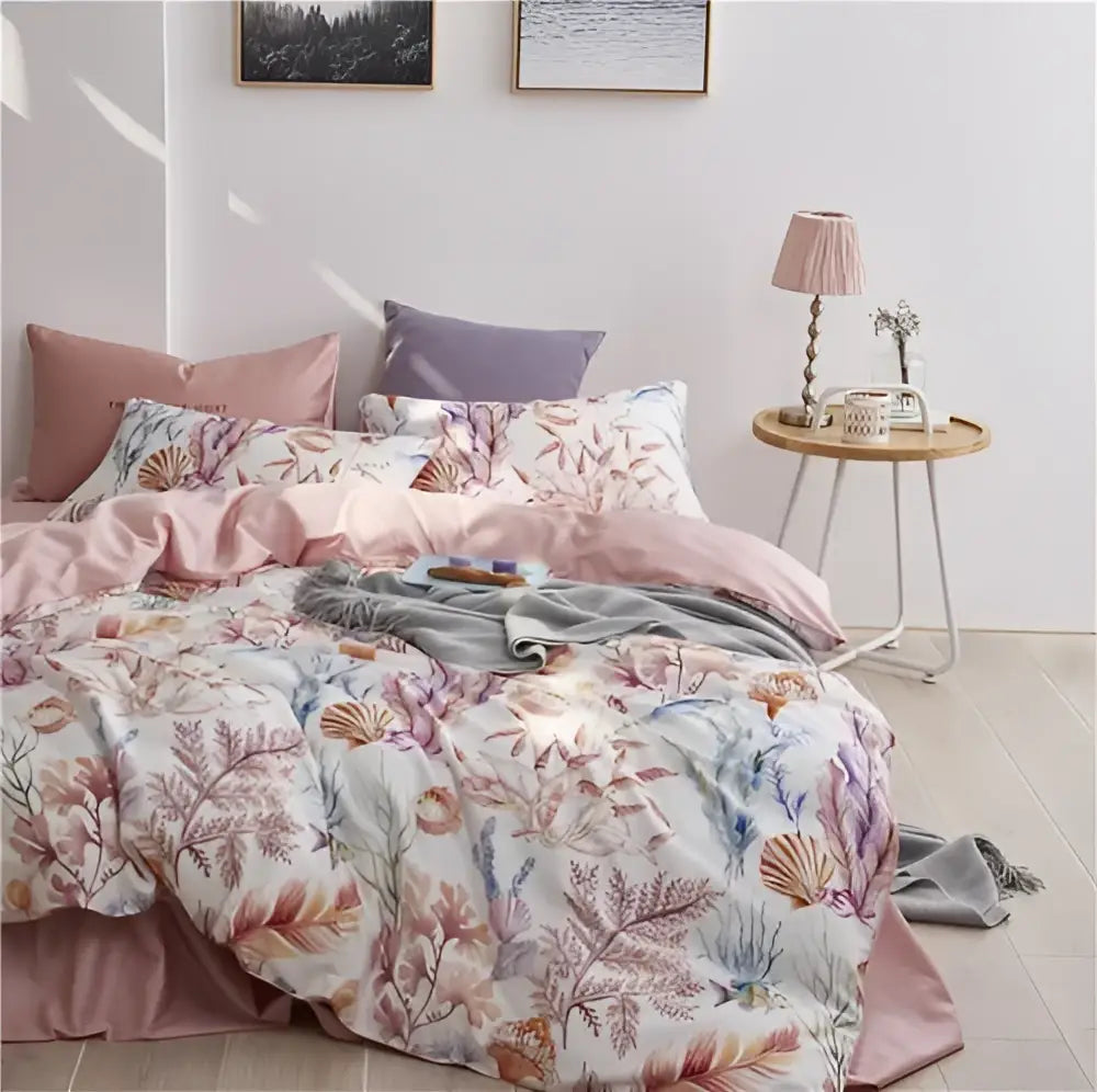Luxury black & gold leaf duvet cover set – bedroom king size bedding