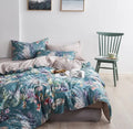 Luxury teal & pink flamingo leaf duvet cover – bedroom bedding set