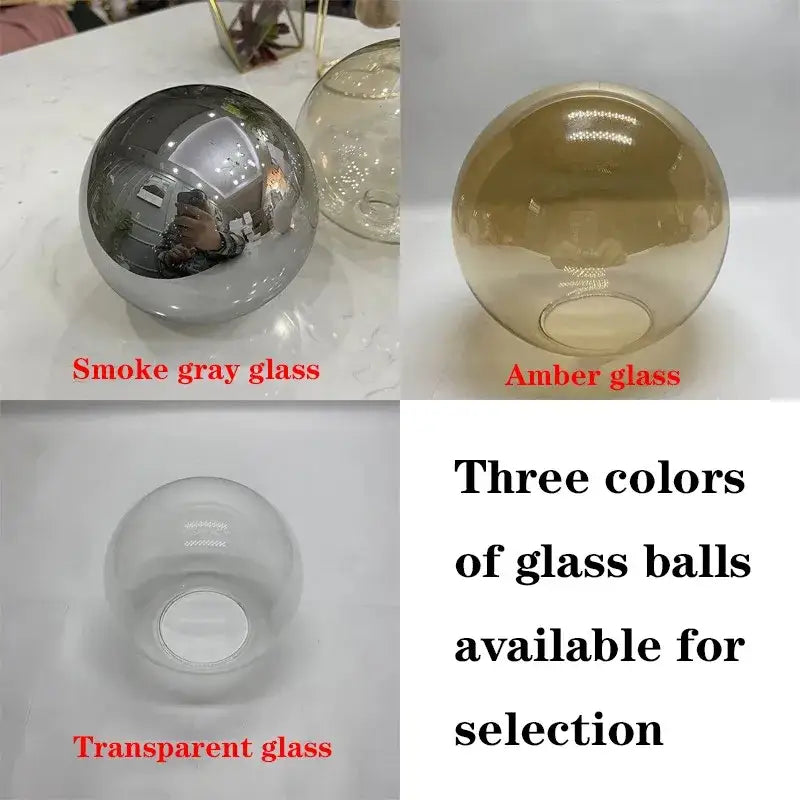 Modern black glass ball chandelier – living room remote control light