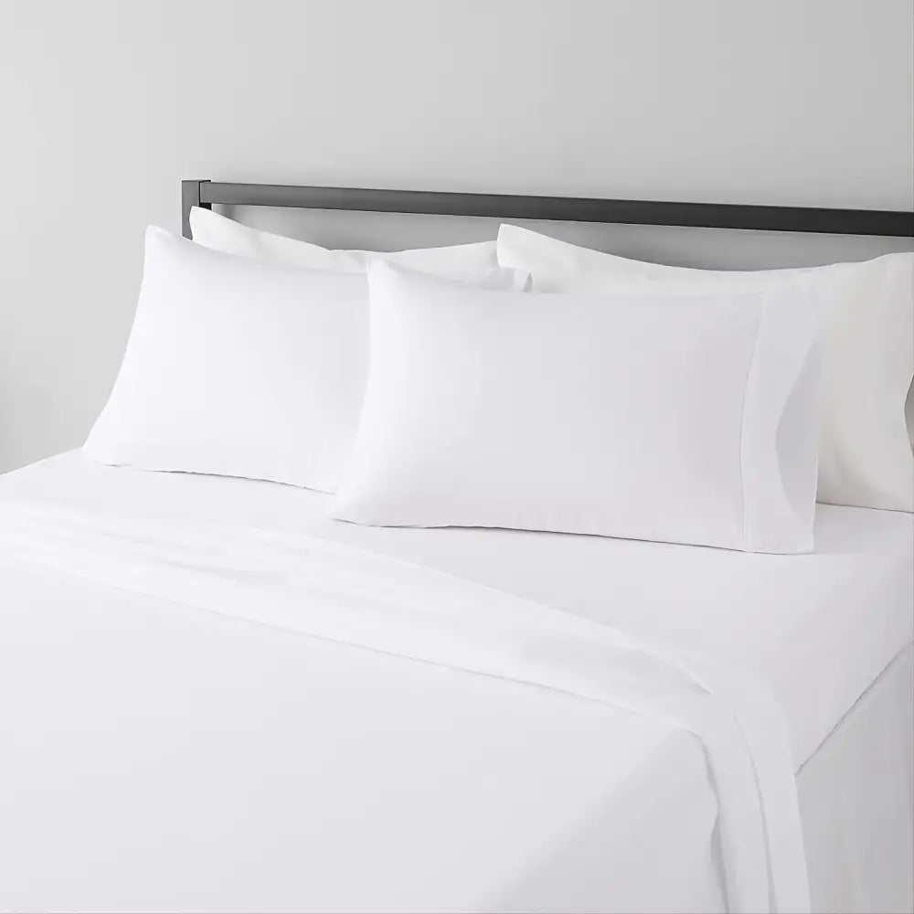 Gray satin luxury bed sheet set with pillowcases bedroom cooling