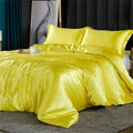 Luxury yellow mulberry silk bedding set bedroom duvet cover