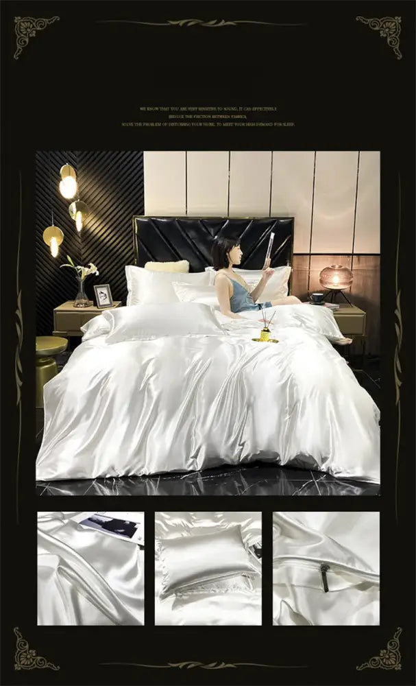Luxury chocolate brown mulberry silk bedding set bedroom sheets
