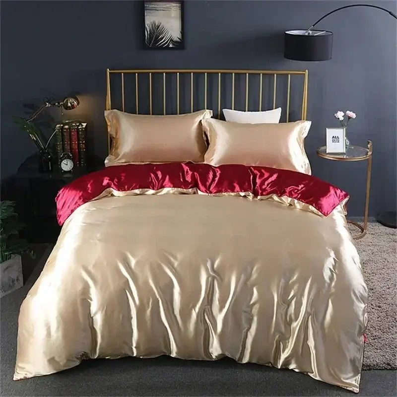 Emerald green & cream mulberry silk bedding set bedroom duvet cover