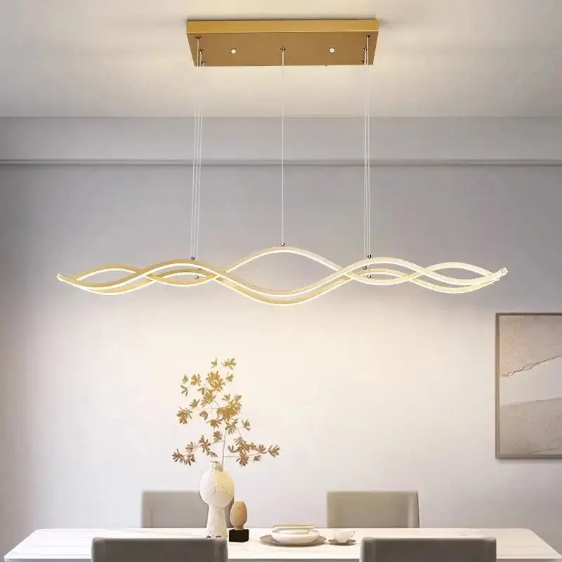 Modern white wavy led pendant light luxury nordic chandeliers dining room