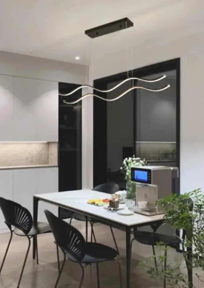Modern white wavy led pendant light luxury nordic chandeliers dining room