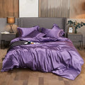 Lustrous purple rayon satin bedding set with pcduvet cover bedroom