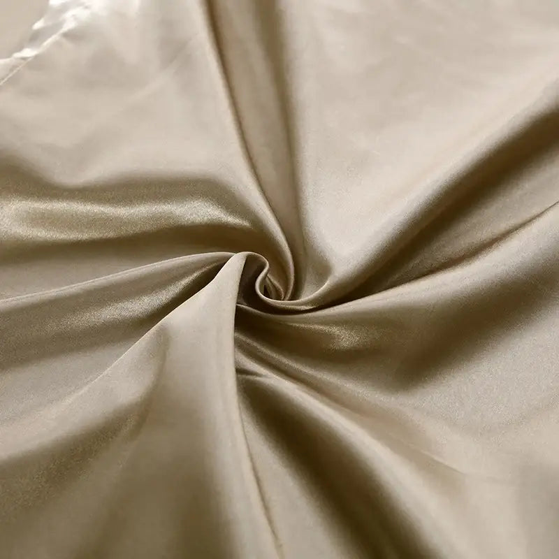 Luxury gold satin duvet cover set bedroom bedding